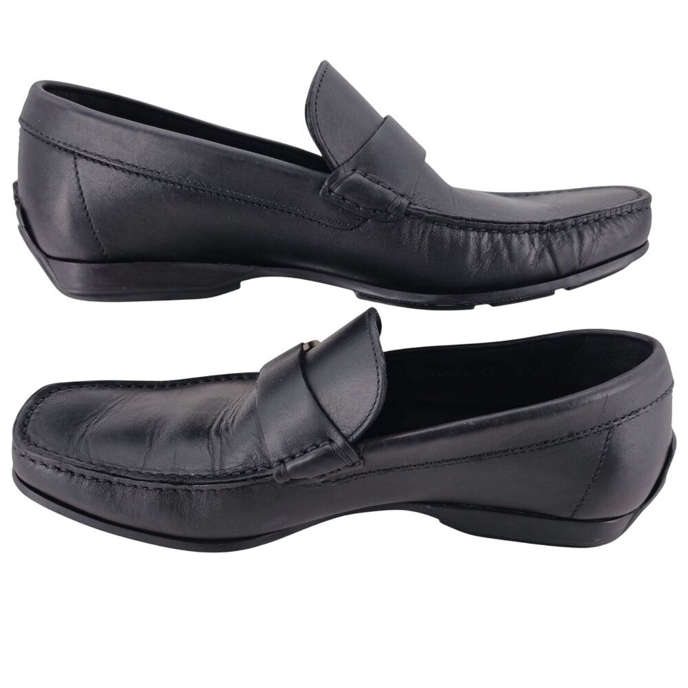 Salvatore Ferragamo Italy Mens 6.5EE Black Calf Dress Shoes Driving Bit Loafers - Picture 9 of 13